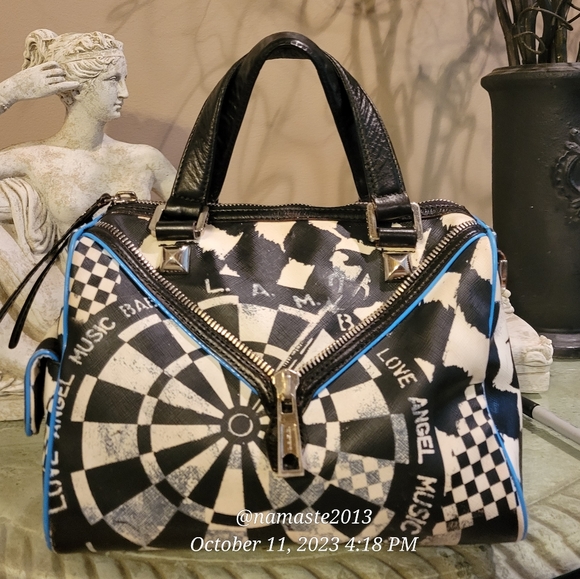 L.A.M.B. by Gwen Stefani Bristol Dartboard Satchel Luxury Designer Bag #582 - Picture 1 of 16